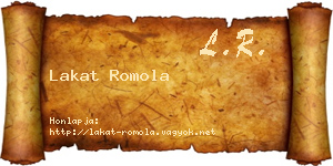 Lakat Romola névjegykártya